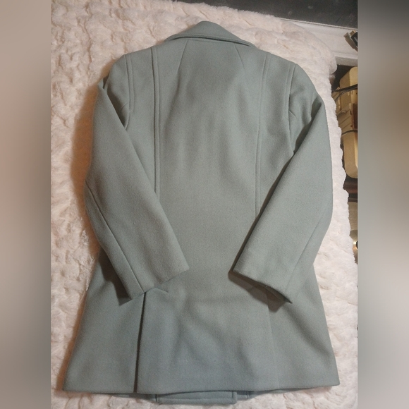 Womens J. Crew Wool Blend Double Breasted Peacoat Sz. XS Dusty Blue EUC - Picture 2 of 8